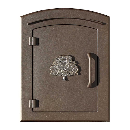 Qualarc Column Mount Mailbox w/"Decorative Oak Tree Logo", Bronze MAN-1404-BZ